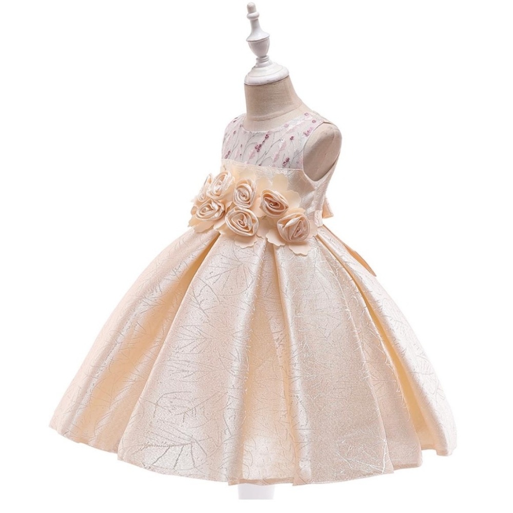 Cream baby girl flower design girl